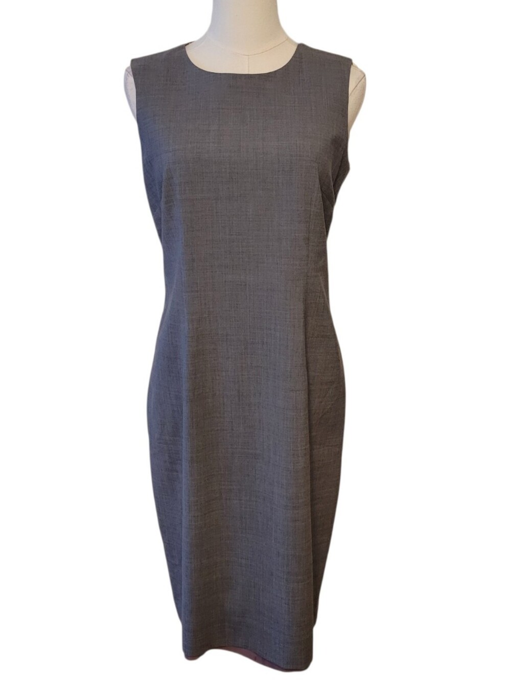 Talbots Gray Wool Sleeveless Sheath Dress Size 6